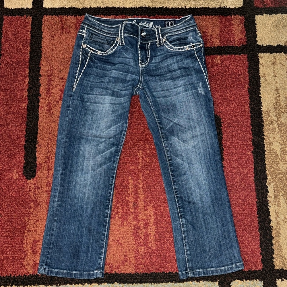 L.A. Idol Jean Capri with‎ Cross Rhinestones